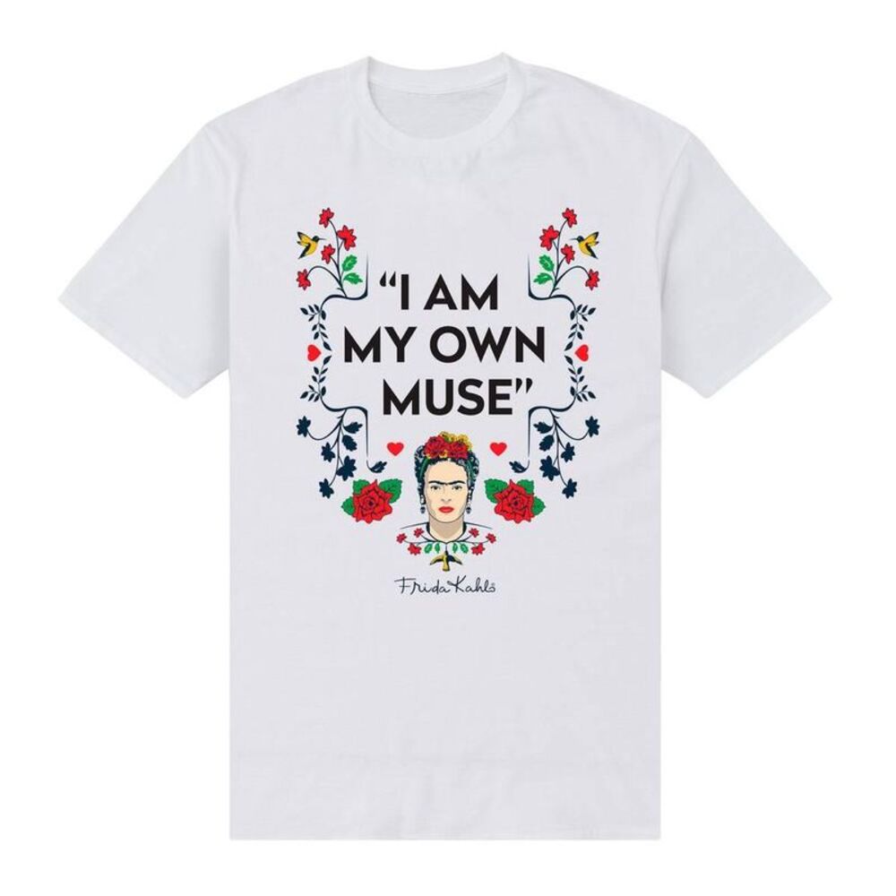 Frida Kahlo Unisex Adult I Am My Own Muse T-Shirt / White